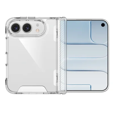 For iPhone Duo Case TPU Frame Clear PC Back Phone Cover - Transparent