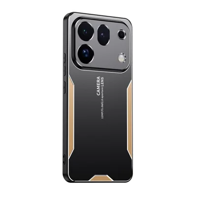 Telefoonhoesje voor Oppo Find X10 Pro Max 5G van aluminiumlegering, TPU en PC - Goud