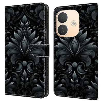 For Xiaomi Redmi Note 17 Pro 5G Leather Case Wallet Stand Magnetic Closure Pattern Printing Phone Cover - Subtle Scrollwork