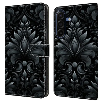 Leather Case For Samsung Galaxy A18 5G  /  A18 4G  /  A17 5G  /  A17 4G Wallet Stand Magnetic Closure Pattern Printing Phone Cover - Subtle Scrollwork