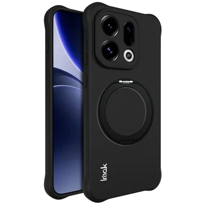  IMAK for Oppo Find X9s 5G / Oppo Find X10 E 5G / Oppo Find X9 5G Case Magnetic Rotating Kickstand TPU Corner Airbags Protection Phone Cover - Black