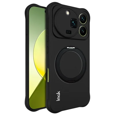  IMAK for Honor Magic9 Pro Max 5G Case Magnetic Rotating Kickstand TPU Corner Airbags Protection Phone Cover - Black