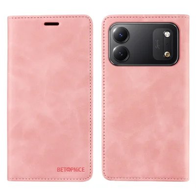BETOPNICE für TECNO Spark 50C 4G Hülle  Magnetverschluss RFID-Schutz Brieftasche Ständer Ledertelefonabdeckung - Rosa