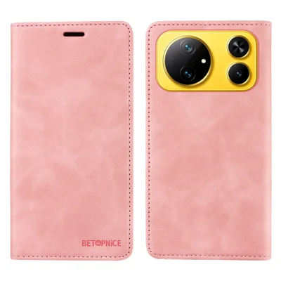  BETOPNICE for Honor Magic9 Super Edition 5G Case  Magnetic Closure RFID Blocking Wallet Stand Leather Phone Cover - Pink