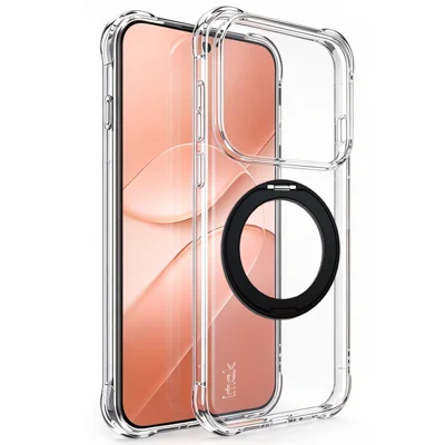 IMAK для Oppo Find X10 Pro Max 5G Чехол Магнитный Поворотный Крепление с Ручкой Амортизирующая Подушка Защита от Падений Мягкий ТПУ Чехол для Телефона - Черный