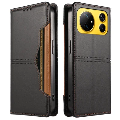  For Honor Magic9 Super Edition 5G Wallet Case External Card Slot Magnetic Closing Leather Phone Cover - Black