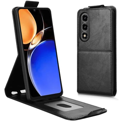 For ZTE nubia A77 5G Stand Case med magnetlås Vertikal flip læderlomme med kortlomme - Sort