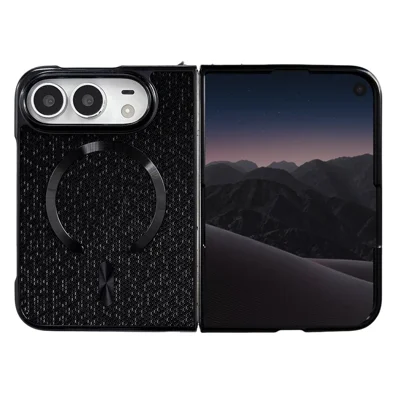Funda magnética Duo para iPhone con textura tejida en policarbonato - Negro