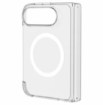 ZGA för iPhone Duo Magnetisk Skåll Transparent PC TPU Chockabsorberande Telefonhölje Kompatibelt med MagSafe - Transparent
