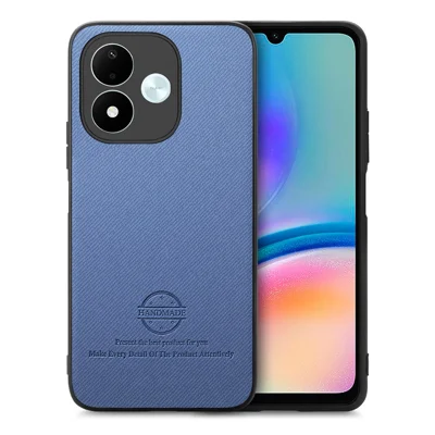 For Xiaomi Redmi Note 17 Pro 5G Case Leather Phone Back Cover with Cloth Texture - Blue
