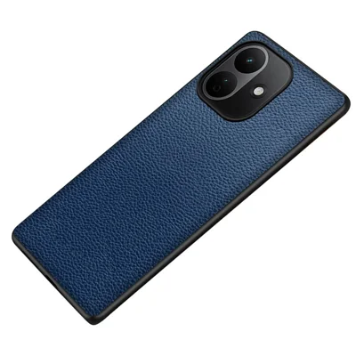For Xiaomi Redmi Note 17 Pro 5G Case Litchi Texture PU Leather Coated PC + TPU Protective Phone Back Cover - Blue