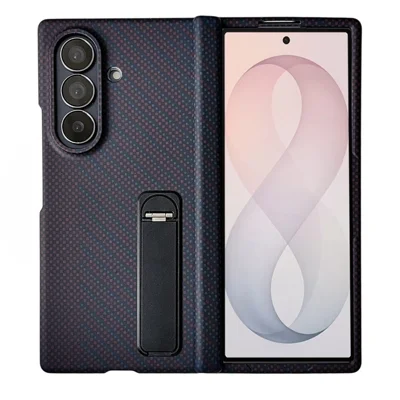 For Samsung Galaxy Z Fold8 Ultra Case with Tempered Glass Screen Protector Kickstand Hinge Protection Phone Cover - Purple