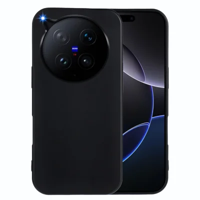  For vivo X500 Pro Max 5G TPU Case Soft Matte Anti-fingerprint Phone Back Cover - Black