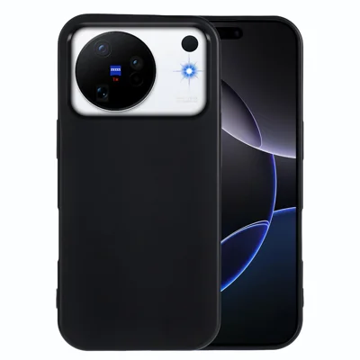  For vivo X500 5G TPU Case Soft Matte Anti-fingerprint Phone Back Cover - Black