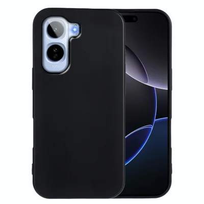  For vivo T5 Pro 5G / vivo iQOO Z11 5G TPU Case Soft Matte Anti-fingerprint Phone Back Cover - Black