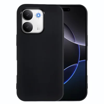  For vivo iQOO Z11S 5G / vivo V80 Lite 5G TPU Case Soft Matte Anti-fingerprint Phone Back Cover - Black