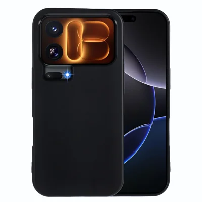  For Xiaomi 18 Pro TPU Case Soft Matte Anti-fingerprint Phone Back Cover - Black