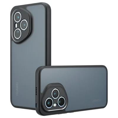 For Honor 400 Pro 5G (Global) Etui Skærmberøring TPU + PC Matt Telefon Bagdæksel - Gennemsigtig Sort