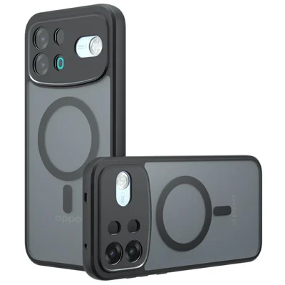 Capa Magnética para Oppo A7 Pro Max 5G, Capa Tátil com Revestimento Mate TPU + PC - Preto
