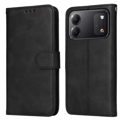 Für TECNO Spark 50C 4G Hülle Brieftasche PU Leder Folio Flip Handyhülle - Schwarz