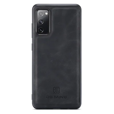 DG.MING Phone Case For Samsung Galaxy S20 FE  /  S20 FE 5G  /  S20 Lite  /  S20 FE 2022 PU Leather Covered PC + TPU Hybrid Shell - Black