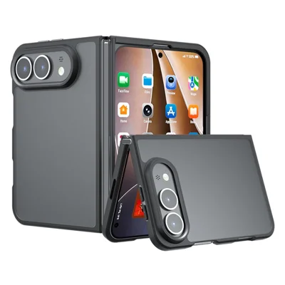 För iPhone Duo Skal Skinn-touch TPU + PC Matt Mobil Baksida - Transparent Svart