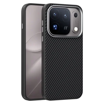 ABEEL لـ Oppo Find X10 Pro Max 5G غطاء مغناطيسي رفيع بملمس ألياف الكربون غطاء خلفي من TPU PC PU للهاتف - أسود