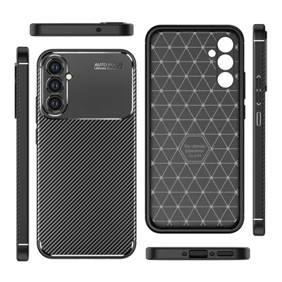 Für Samsung Galaxy A34 5G Anti-Kratzer Carbon-Faser-Textur Handyhülle Weiche TPU stoßfeste Schutzhülle