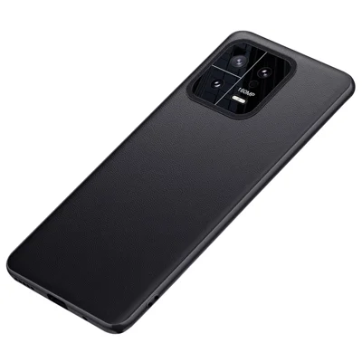 For Xiaomi 13 5G Metal Lens Design Camera Protection Phone Case PU Leather Coated TPU + PC Shockproof Cover (2nd Gen) - Black
