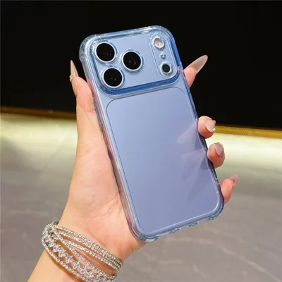 For iPhone 18 Pro Max / 17 Pro Max Case Reinforced Corners Precise Cutout Clear TPU Phone Cover - Transparent Blue