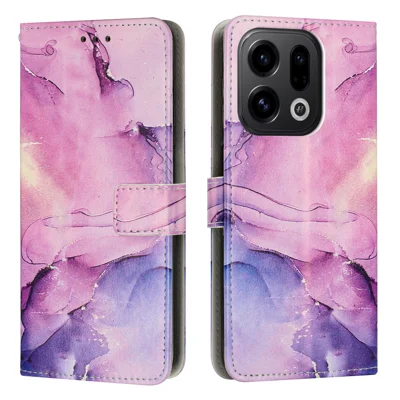  For Oppo Find X9 5G / Oppo Find X10 E 5G Stand Case Marble Pattern PU Leather Wallet Phone Cover - Purple