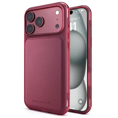  For iPhone 17 Pro / iPhone 18 Pro Magnetic Case Litchi Texture PU Leather + TPU Air Cushion Shockproof Phone Cover - Wine Red