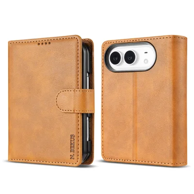 N.BEKUS CSJ-001 For iPhone Duo Stand Case PU Leather Wallet Phone Cover - Brown