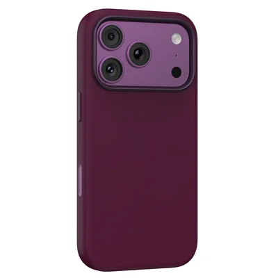 MUTURAL für iPhone 18 Pro Max / 17 Pro Max Magnetische Hülle mit Litschi-Muster, Anti-Fingerprint-Telefonabdeckung – Kirschrot