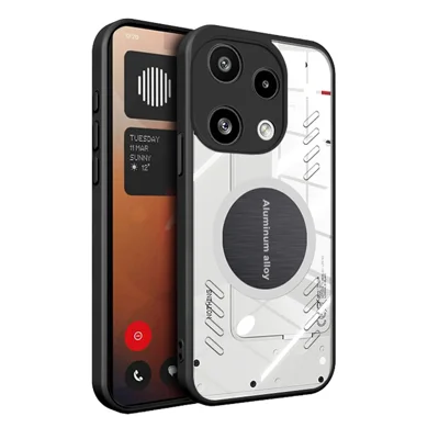For Nothing Phone (3a) Lite 5G Case Heat Dissipation Shockproof Transparent Phone Back Cover - Black