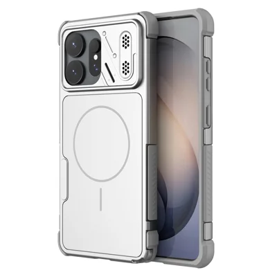 For Samsung Galaxy S27 Ultra Case Shockproof Airbag PC+TPU Phone Cover Compatible with MagSafe - Grey