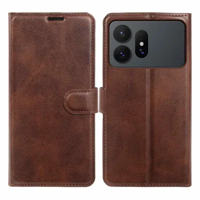 For Samsung Galaxy S27 Ultra Case Stand Wallet Calf Texture PU Leather Flip Phone Cover - Brown