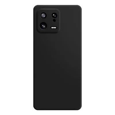 Gummiertes Handy-Schutzhülle TPU-Hülle für Xiaomi 13 5G, Mikrofaserauskleidung Gerades Randdesign Schutzhülle - Schwarz