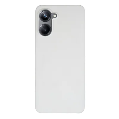 For Realme 10 Pro 5G Rubberized Glossy Surface Hard PC Case Shock Absorbing Protection Phone Cover - White