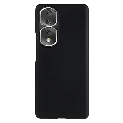 For Honor 80 Pro 5G Rubberized Finish Anti-Fingerprint Phone Case Glossy Surface Hard PC Shockproof Cover - Black