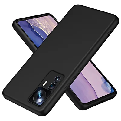 For Xiaomi 12T 5G / 12T Pro 5G / Redmi K50 Ultra 5G Anti-drop Phone Case 2.2mm Thickness Fiber Lining Rubberized TPU Protective Cover - Black