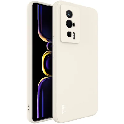 IMAK UC-4 Серия для Xiaomi Poco F5 Pro 5G / Redmi K60 Pro 5G / K60 5G, точная вырезка под камеру, защита от царапин и падений, чехол из ТПУ с прямыми краями - белый