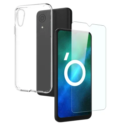 NORTHJO для Samsung Galaxy A03 Core 2-в-1 Дизайн Антижелтеющий Мягкий TPU Прозрачный Чехол для Телефона + Противовзрывной Закаленное Стекло Защитная Пленка для Экрана - Прозрачный