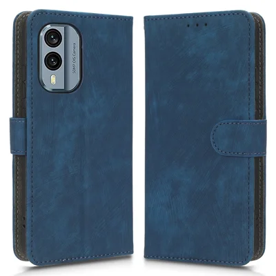 For Nokia X30 5G Magnetic Clasp PU Leather Phone Cover RFID Blocking Scratch-resistant Phone Case with Wallet Stand - Blue