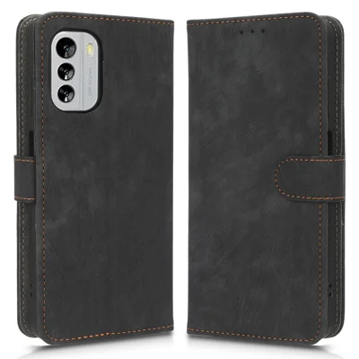 For Nokia G60 5G PU Leather Shockproof Phone Cover RFID Blocking Flip Wallet Phone Case with Stand - Black