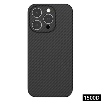For iPhone 12 Pro Case Shockproof Aramid Fiber 1500D Coarse Texture Protective Phone Cover - Matte Black