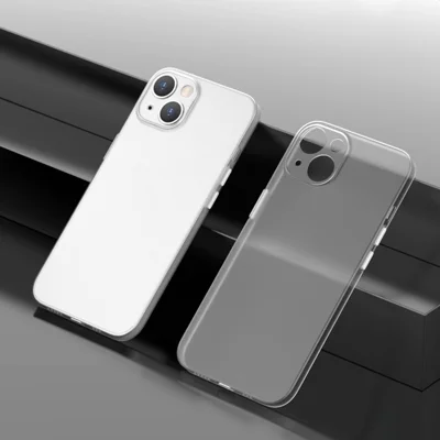 Ultra Thin PP Case for iPhone 14 Plus, Matte Finish Drop-Proof Cell Phone Cover - Transparent White