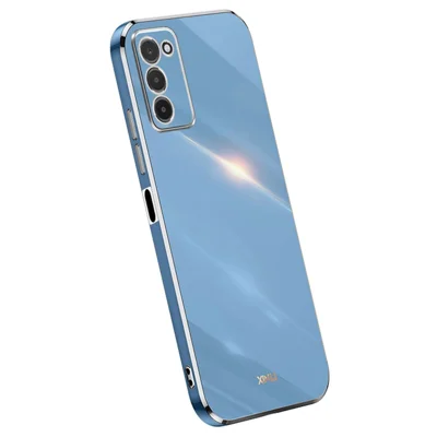 XINLI TPU-telefoonhoesje voor Samsung Galaxy A03s (164,2 mm) met elektrolytische bekleding, anti-schok mobiele telefoonhoes - Blauw