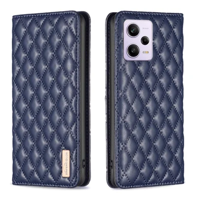 BINFEN COLOR BF Style-16 PU Leather Cover for Xiaomi Redmi Note 12 Pro 5G / Note 12 Pro Speed 5G / Poco X5 Pro 5G Stand Phone Case Card Holder Magnetic Closure Phone Cover - Blue