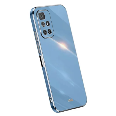 XINLI For Xiaomi Redmi 10 4G (2021) / Redmi 10 2022 4G / Redmi 10 Prime / Redmi Note 11 4G (MediaTek) Phone Case with Electroplating Edge - Blue
